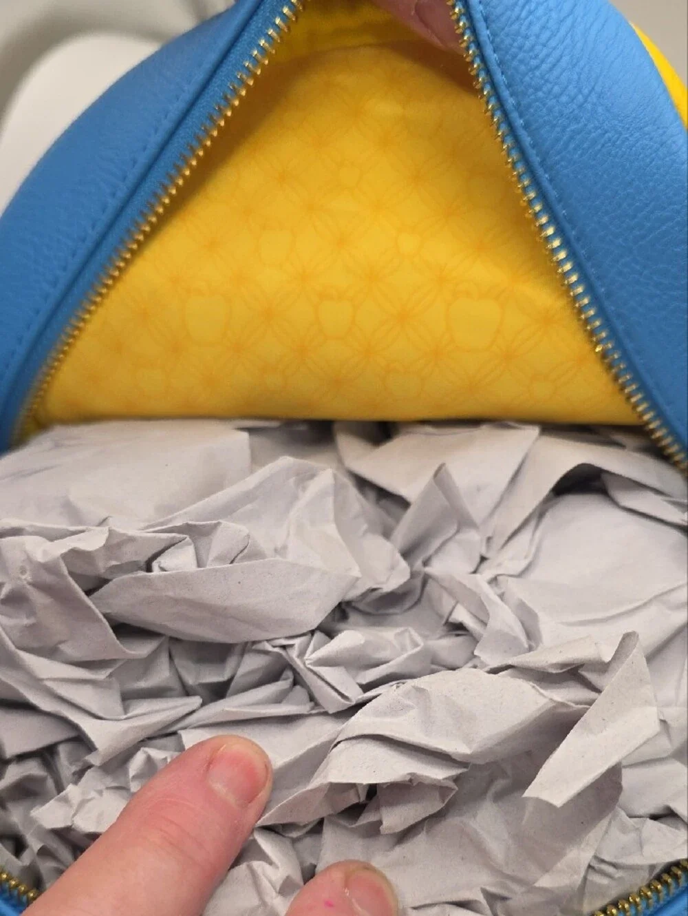 Loungefly Blue Yellow Snow White Stained Glass Mini Backpack
